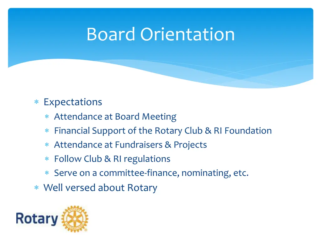 board orientation