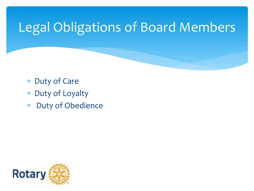 legal obligations of board members