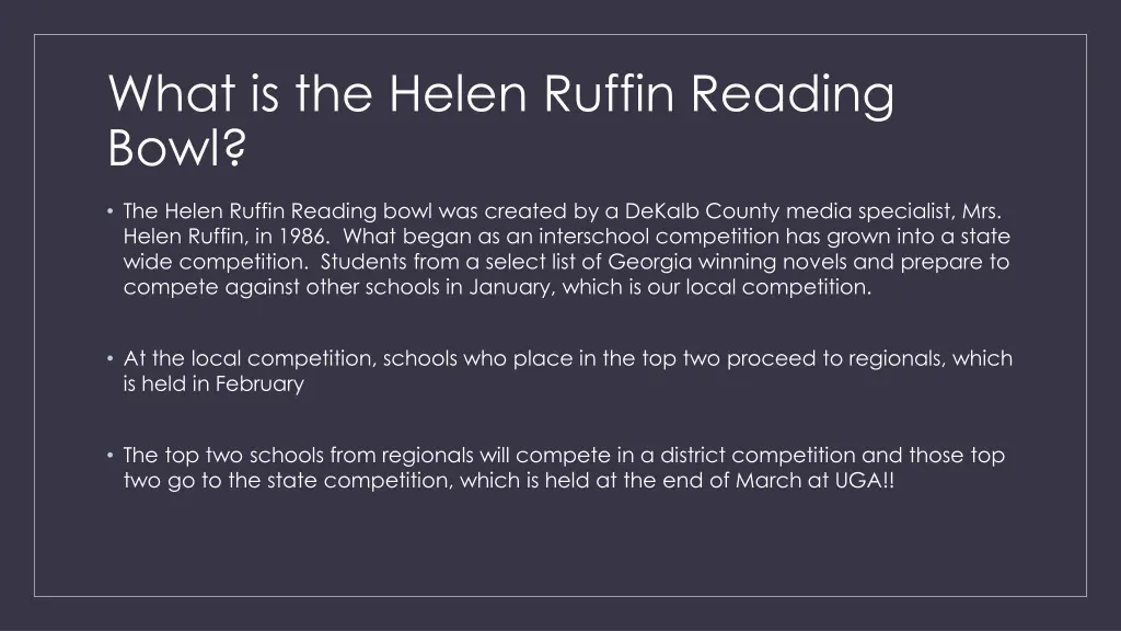 what is the helen ruffin reading bowl