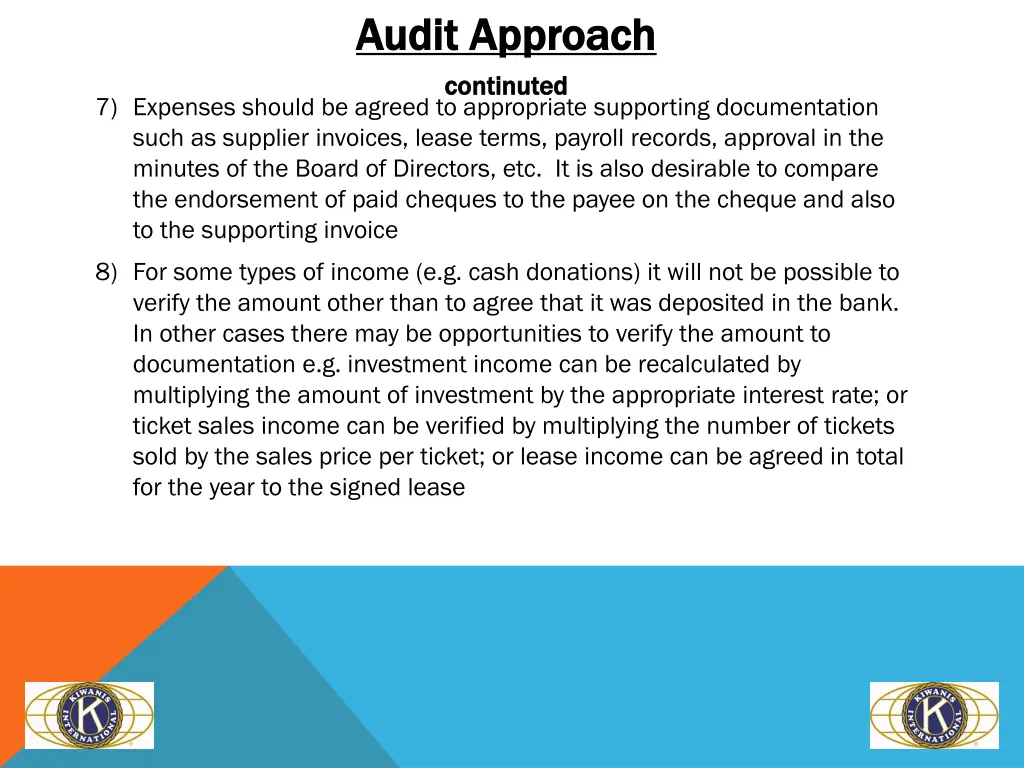 audit approach audit approach continuted 1