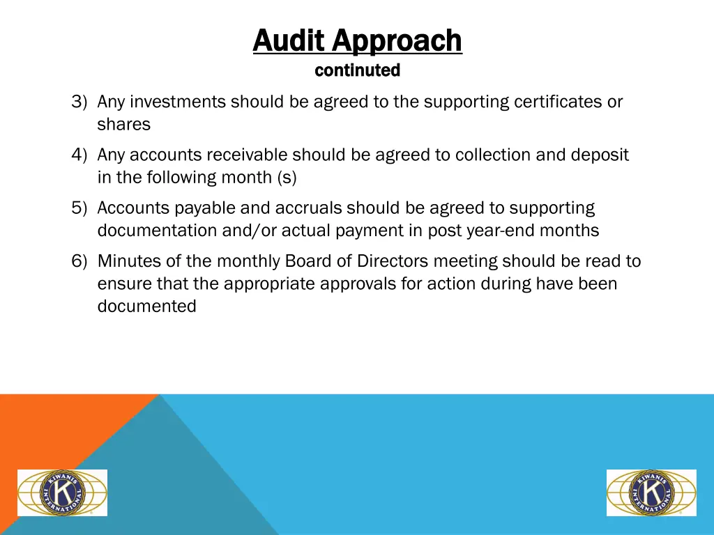 audit approach audit approach continuted