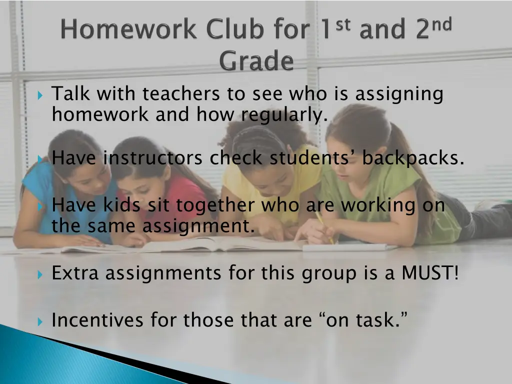 talk with teachers to see who is assigning