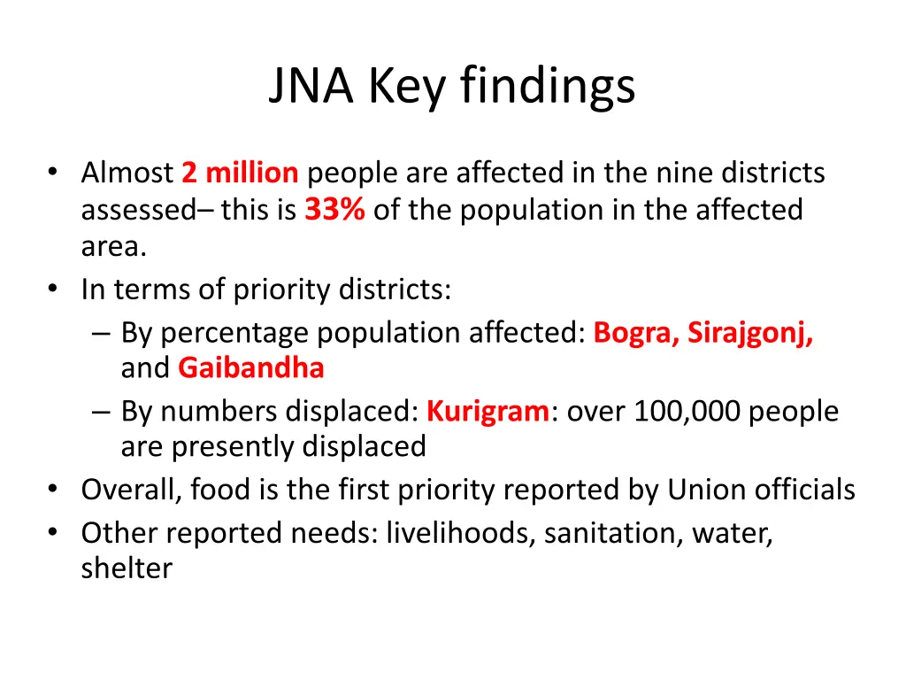 jna key findings