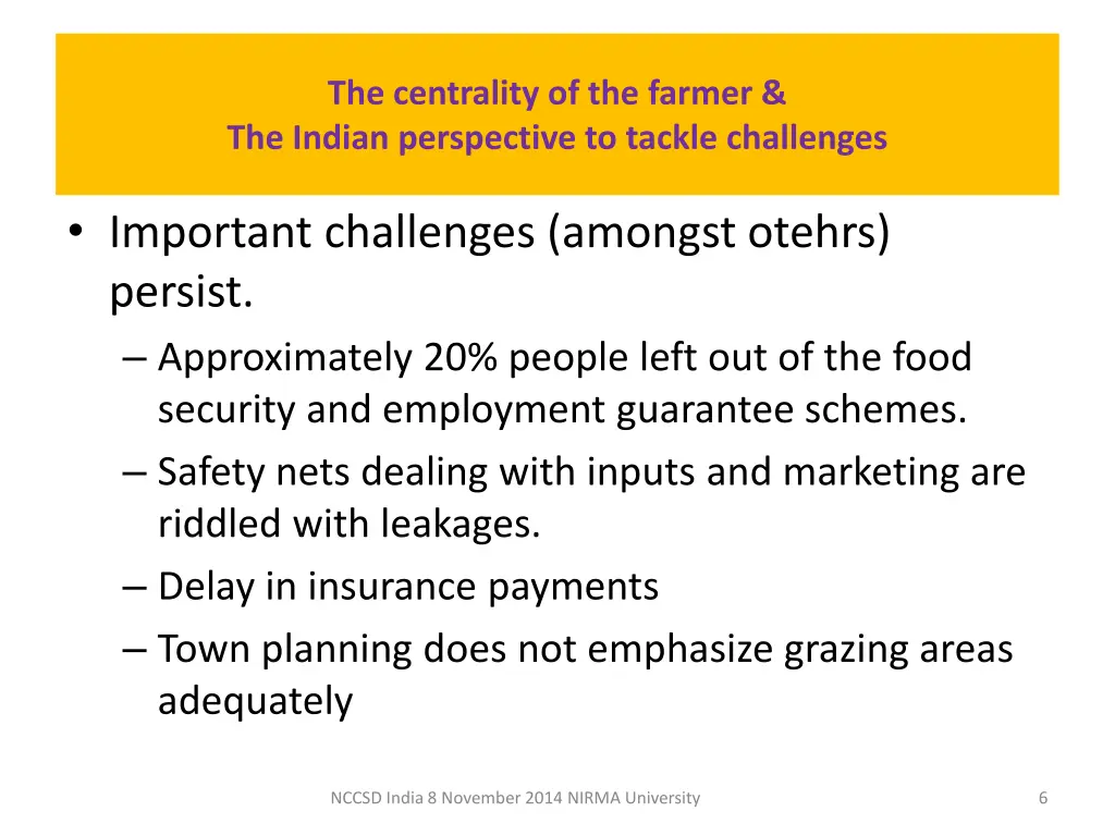 the centrality of the farmer the indian