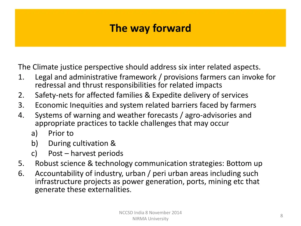 the way forward