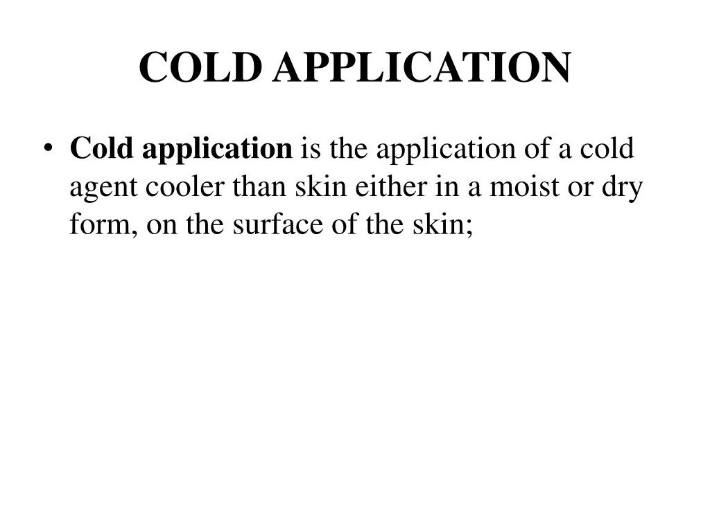 cold application