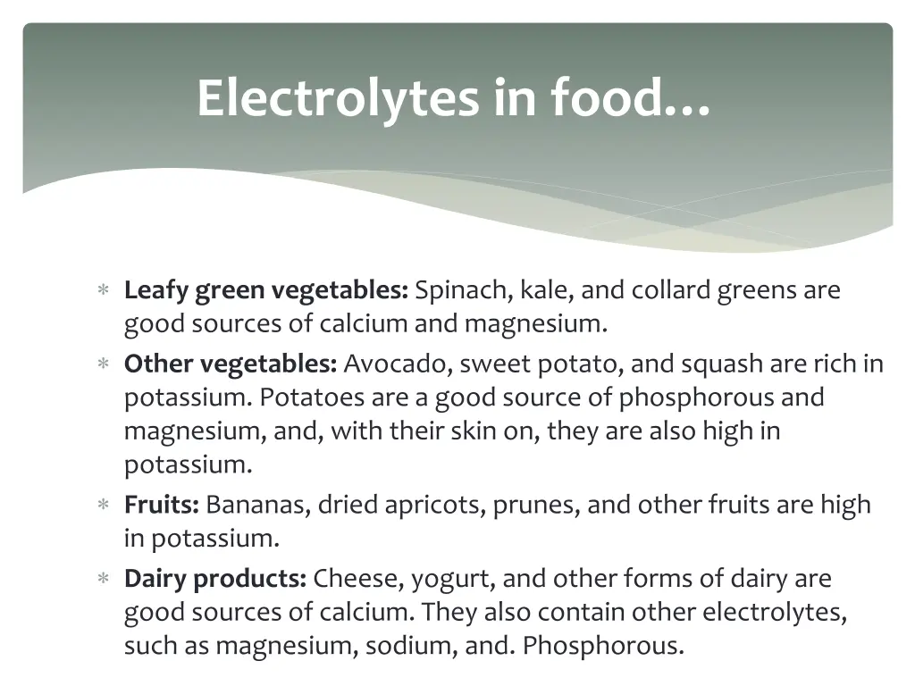 electrolytes in food 1