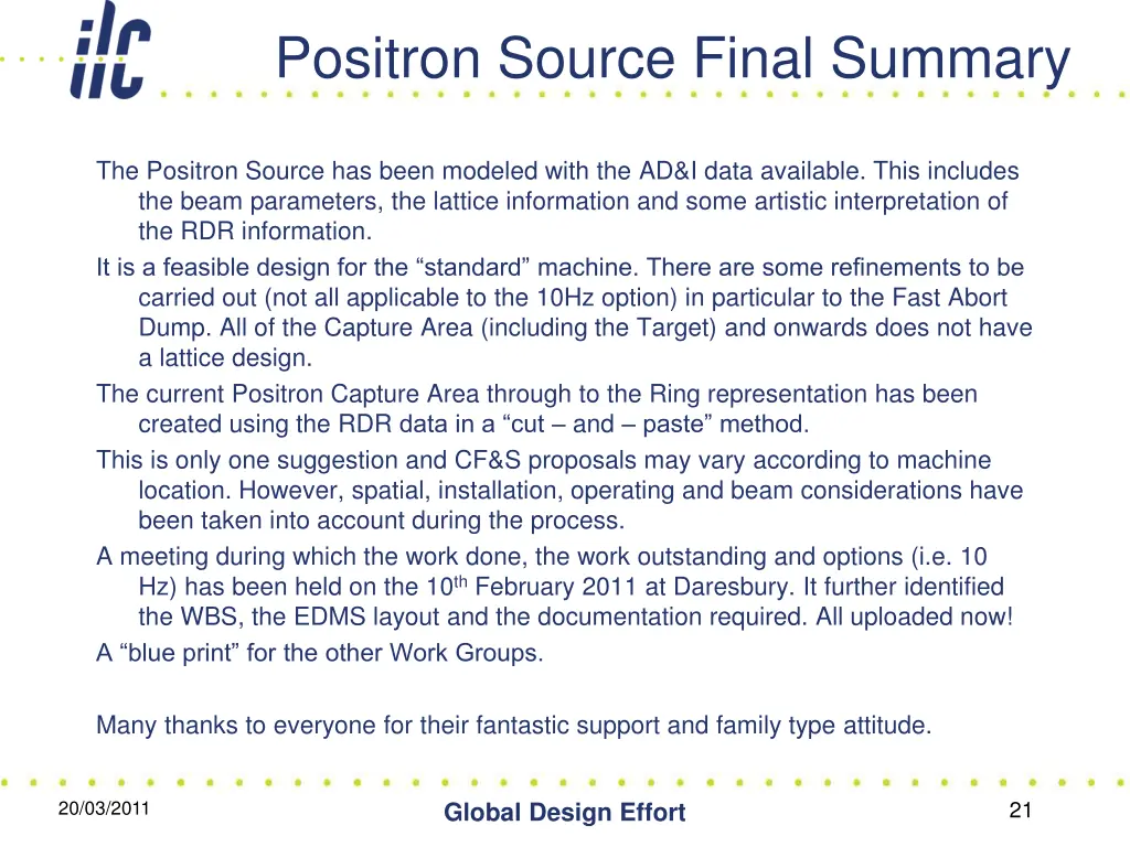 positron source final summary