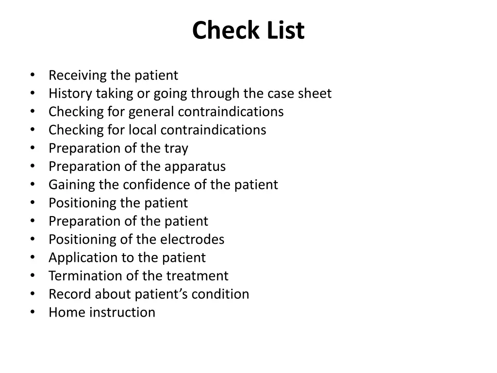 check list