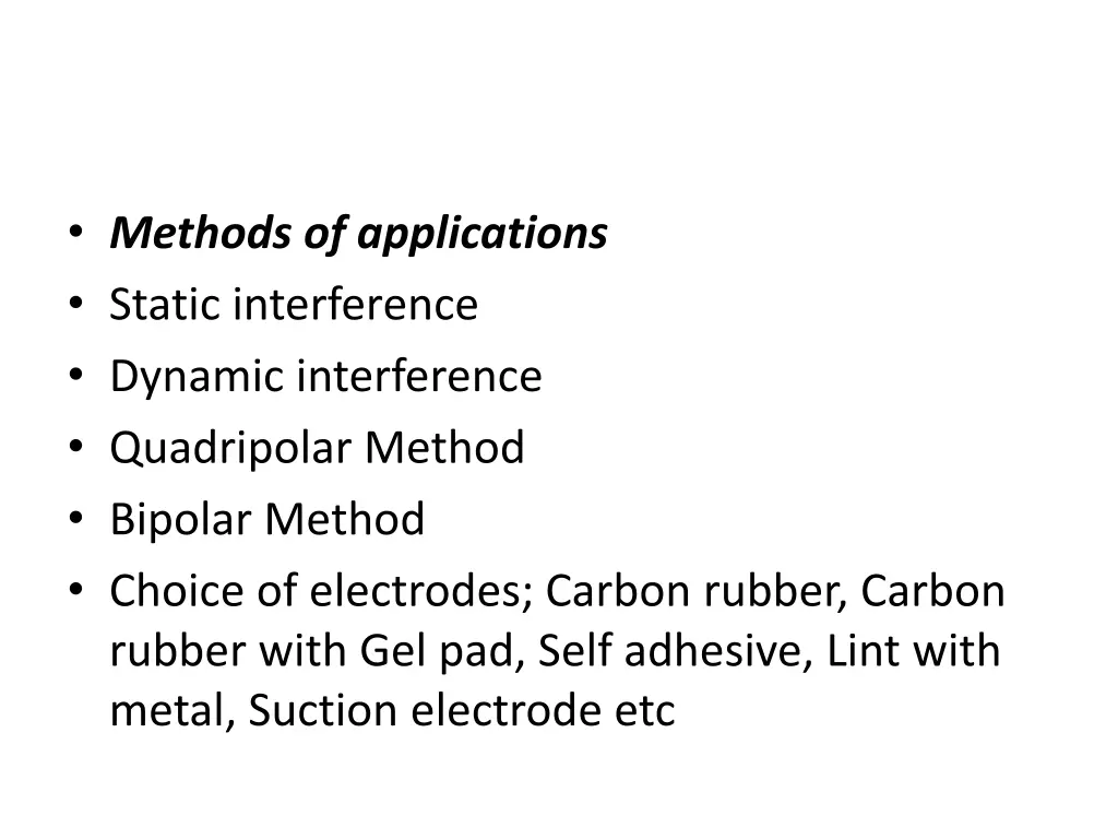 methods of applications static interference