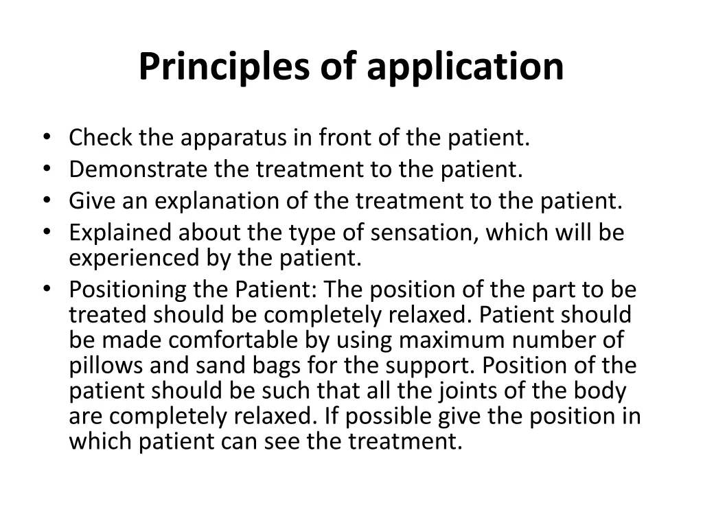principles of application