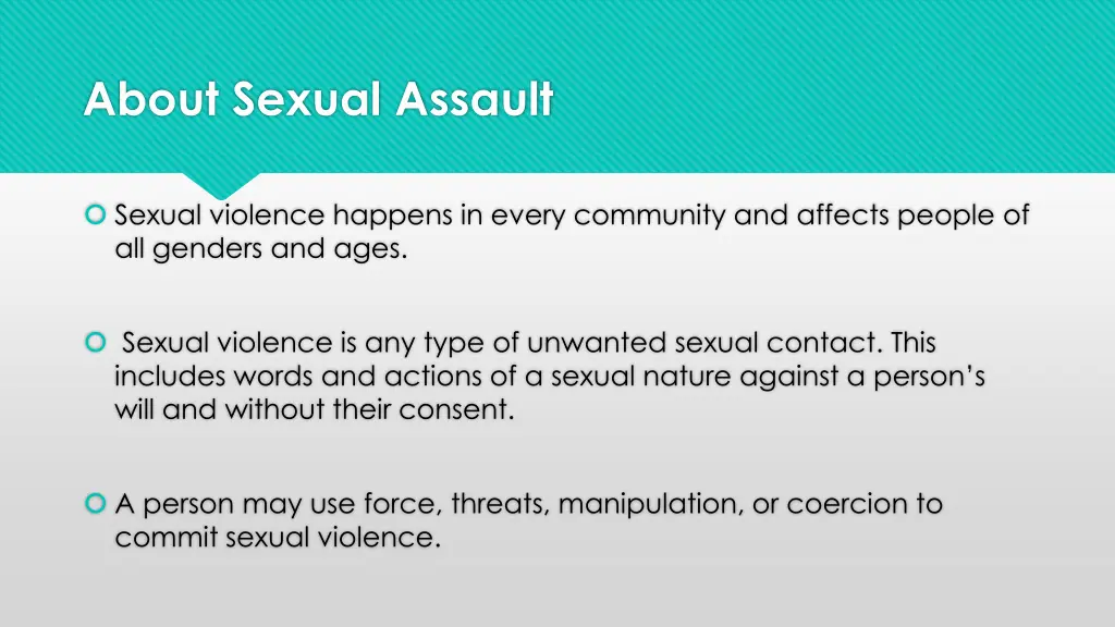 about sexual assault