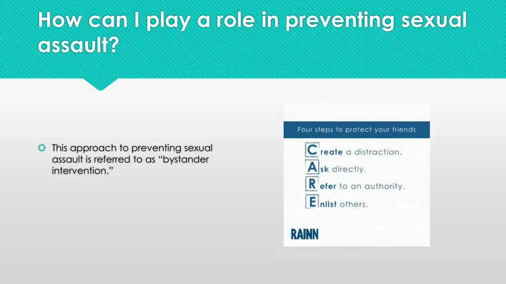 how can i play a role in preventing sexual assault