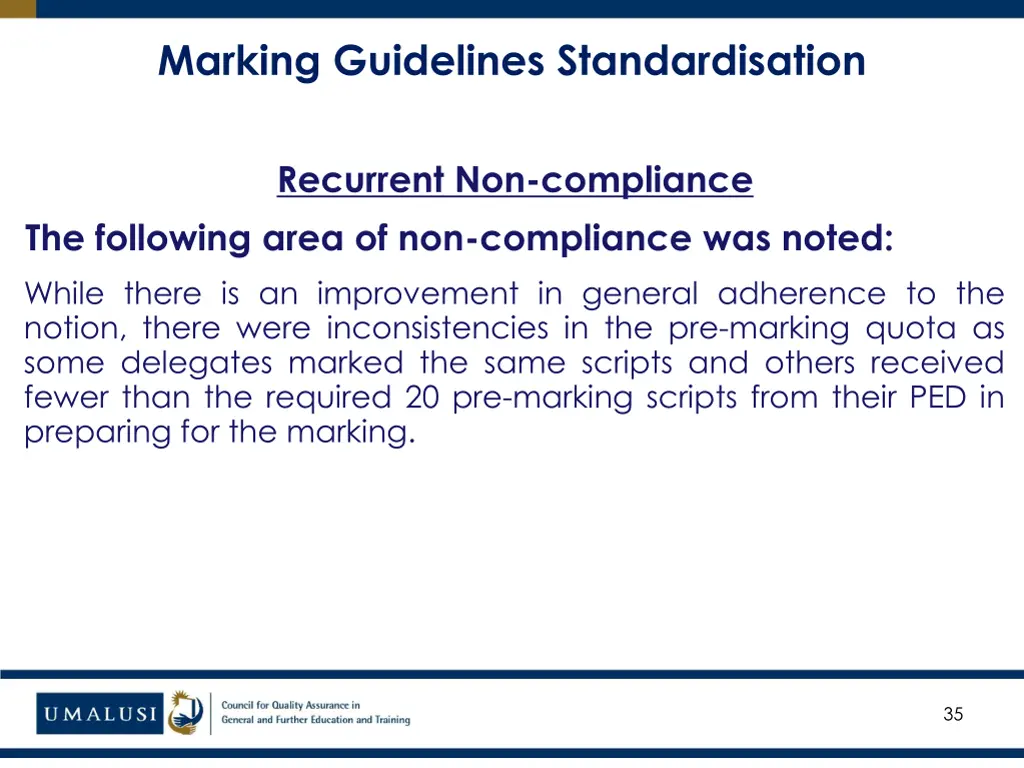 marking guidelines standardisation 3