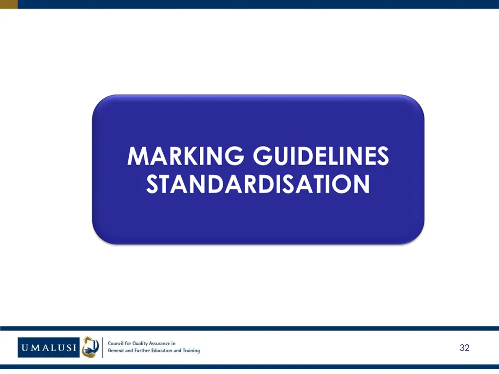 marking guidelines standardisation