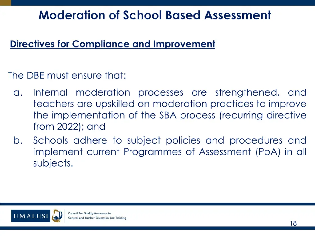 moderation of school based assessment