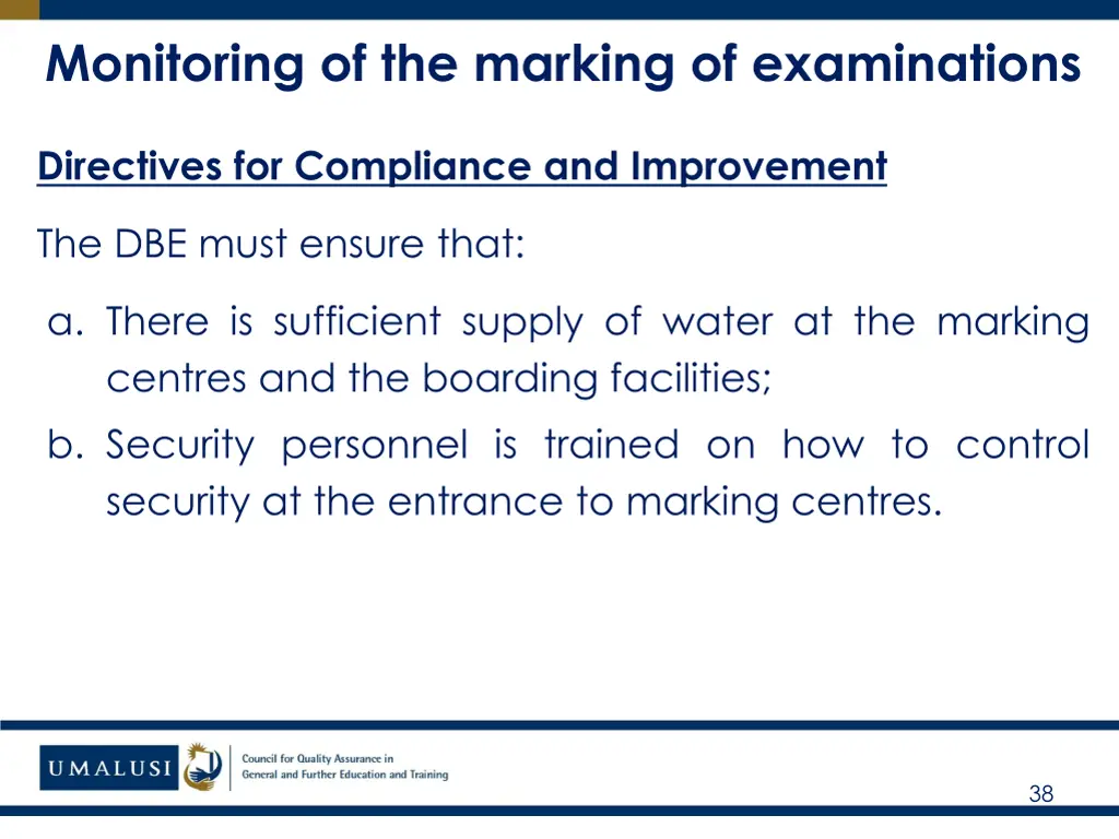 monitoring of the marking of examinations 1