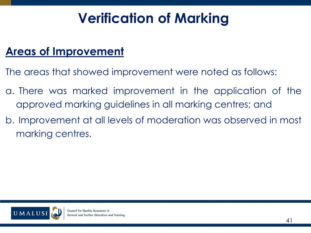 verification of marking 1