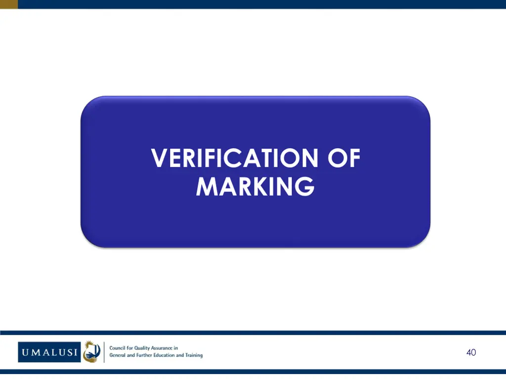 verification of marking