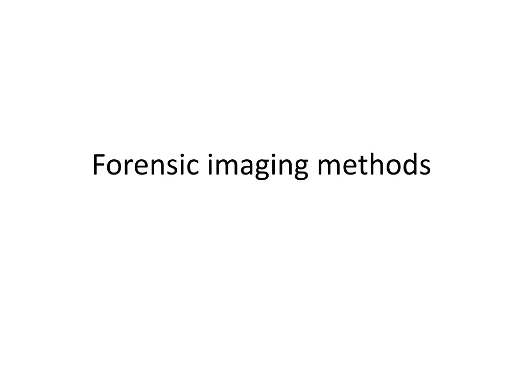 forensic imaging methods