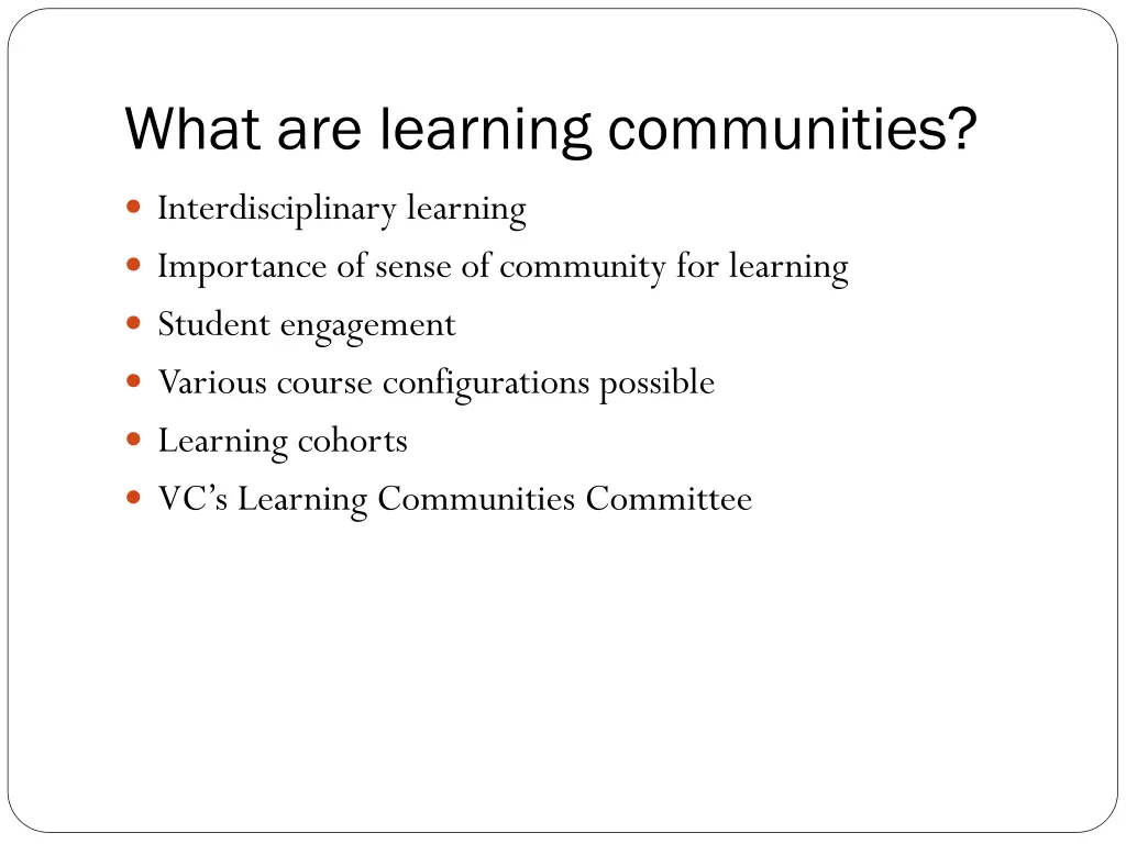 what are learning communities