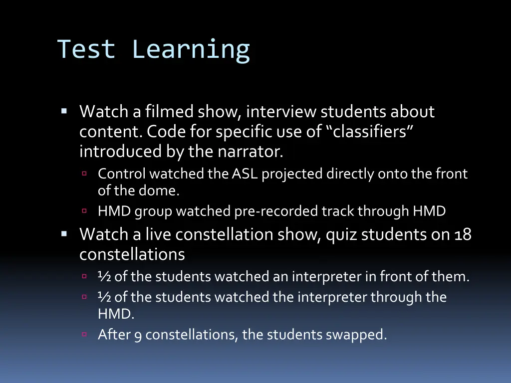 test learning