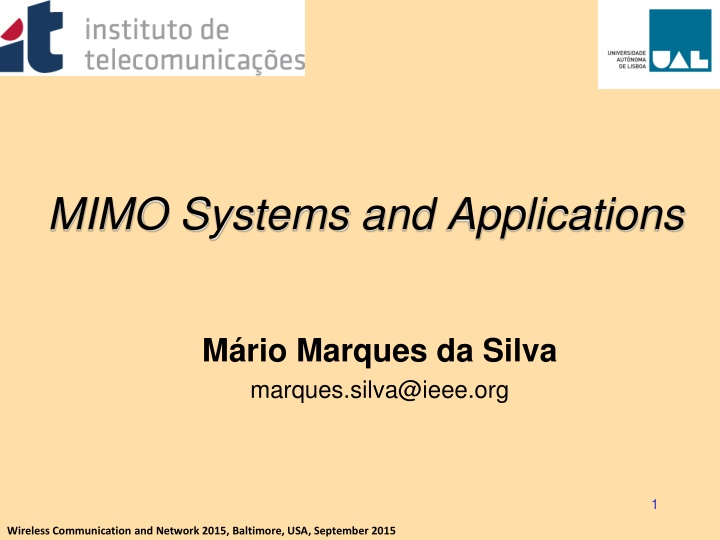 mimo systems and applications