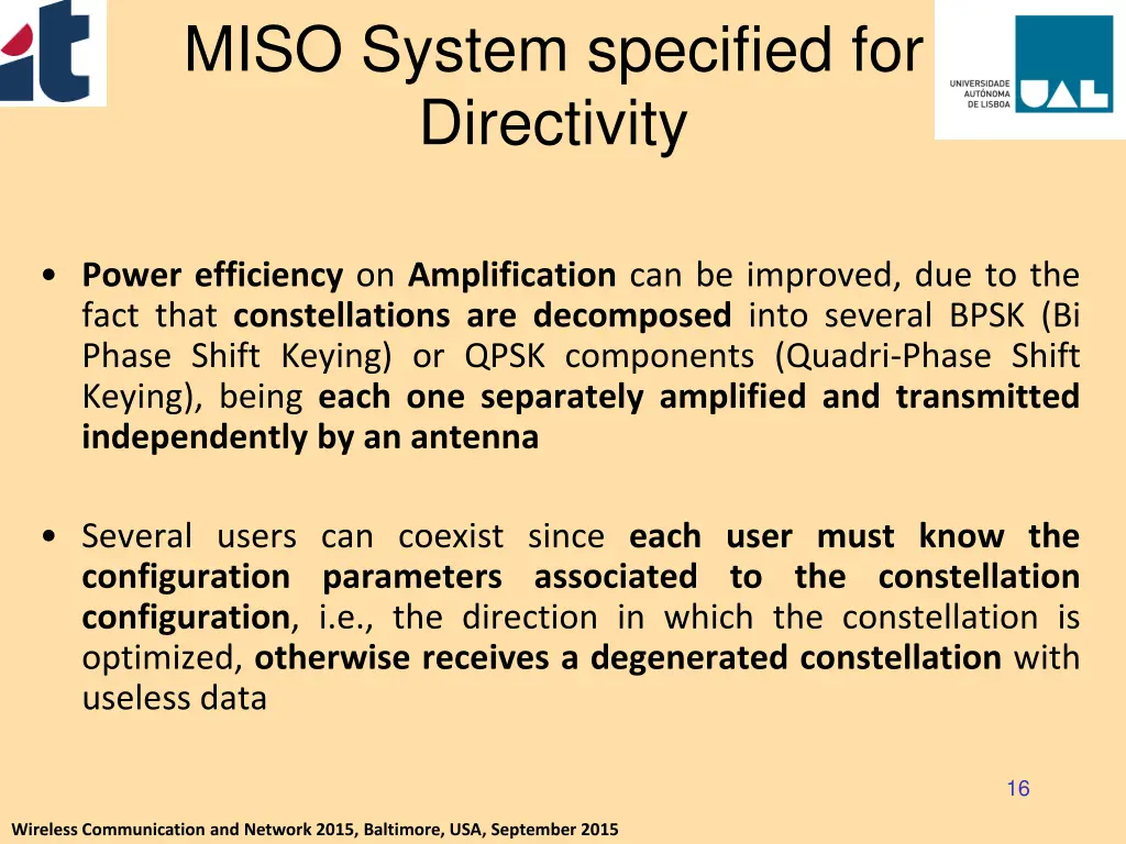 miso system specified for directivity 1