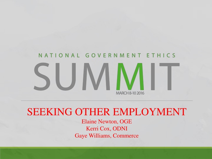seeking other employment elaine newton oge kerri