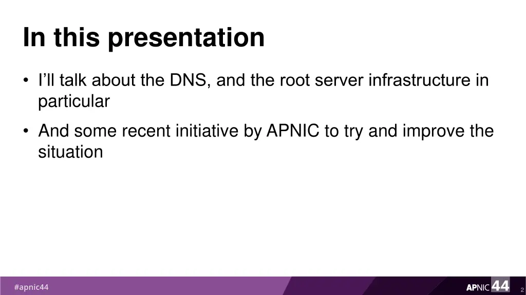 in this presentation