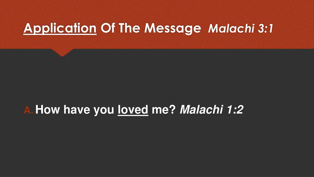 application of the message malachi 3 1 1