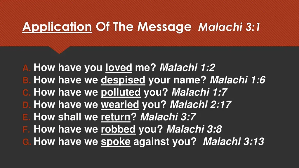 application of the message malachi 3 1 7