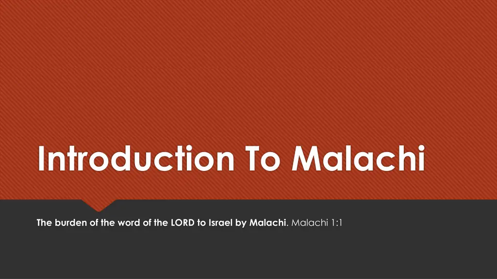 introduction to malachi