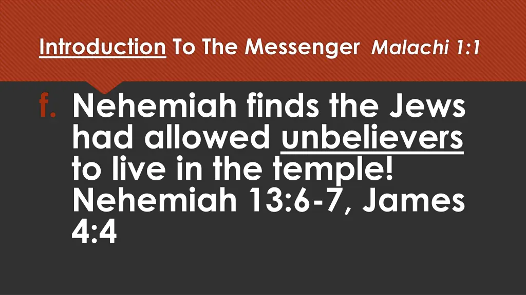 introduction to the messenger malachi 1 1 7