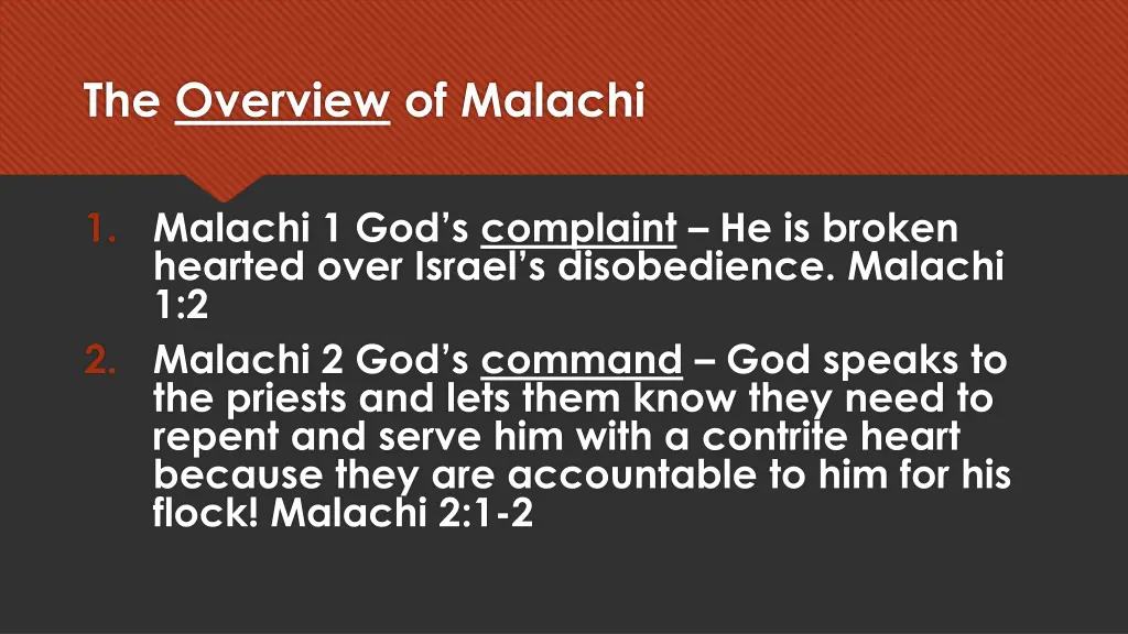 the overview of malachi 1