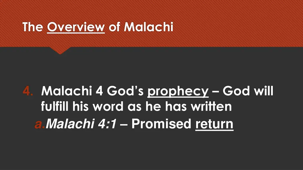 the overview of malachi 10