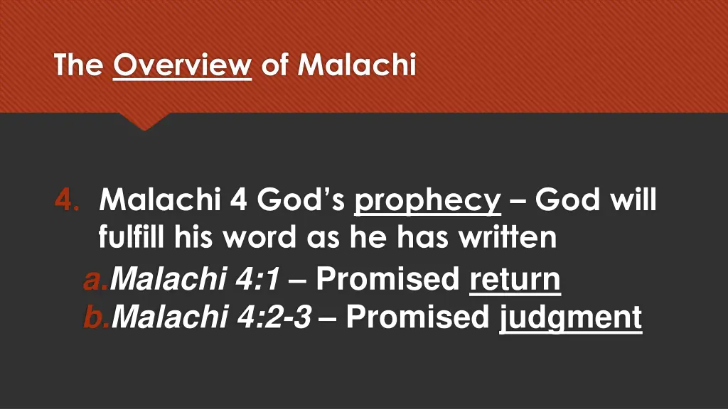 the overview of malachi 11