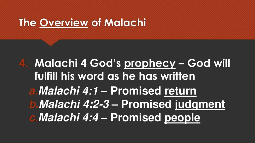 the overview of malachi 12