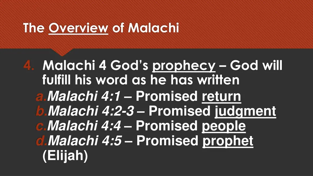 the overview of malachi 13
