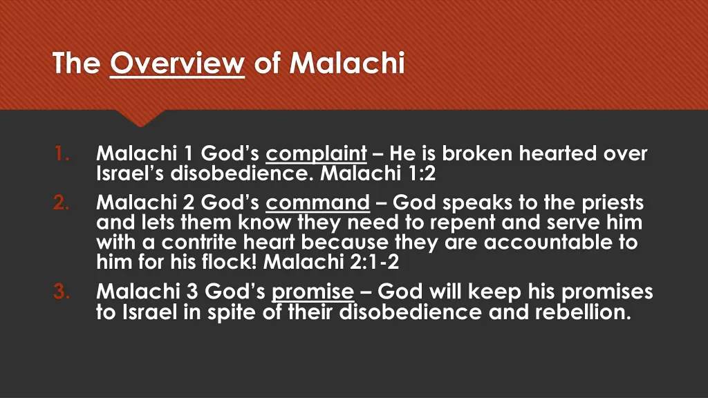 the overview of malachi 2