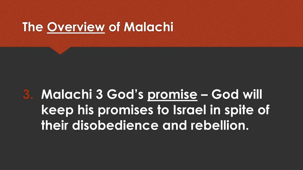 the overview of malachi 3