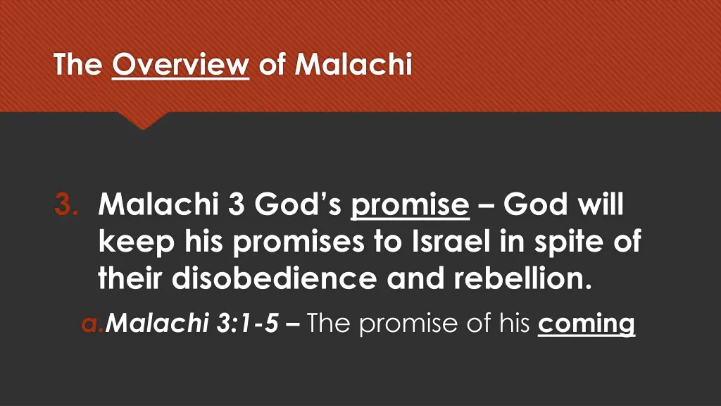 the overview of malachi 4