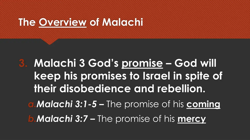 the overview of malachi 5
