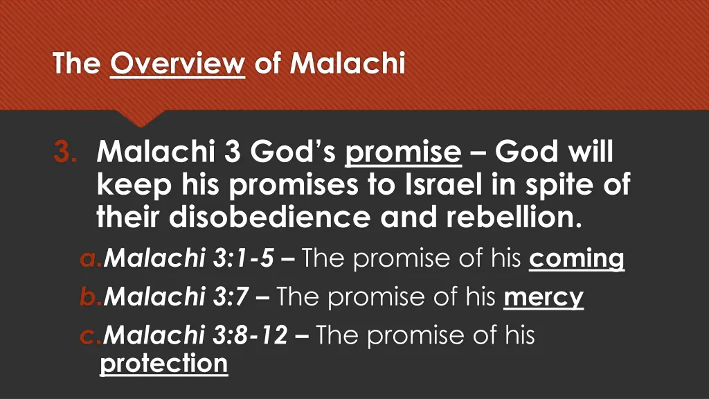 the overview of malachi 6