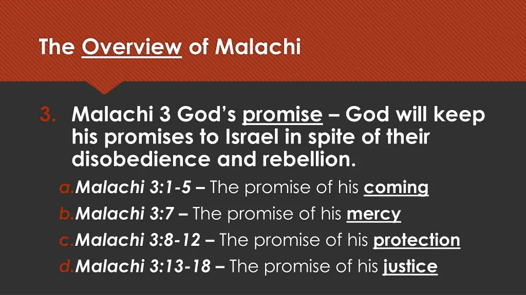 the overview of malachi 7