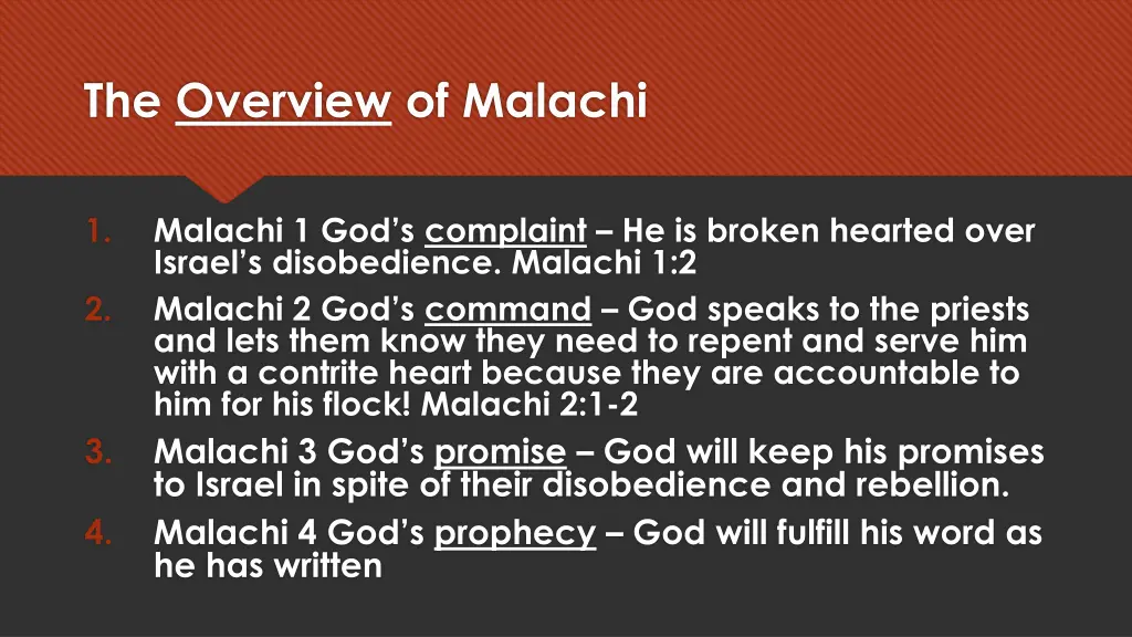 the overview of malachi 8
