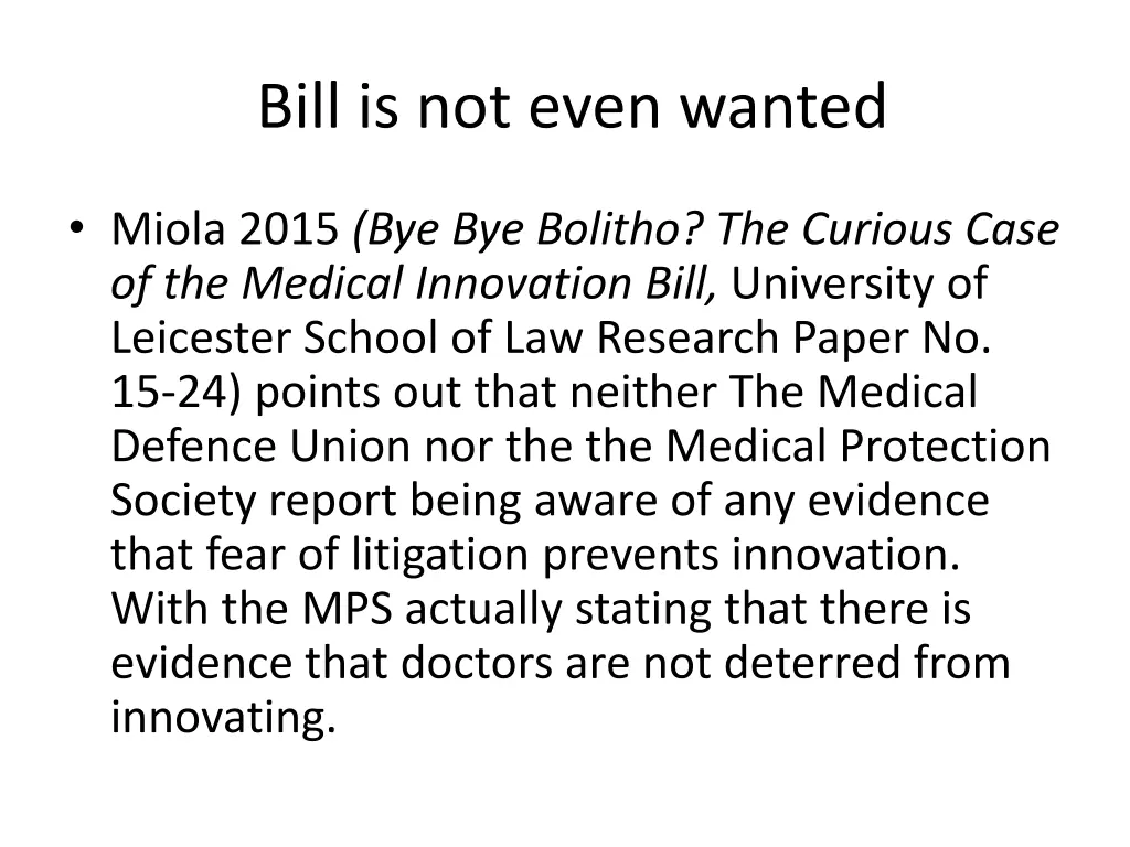 bill is not even wanted