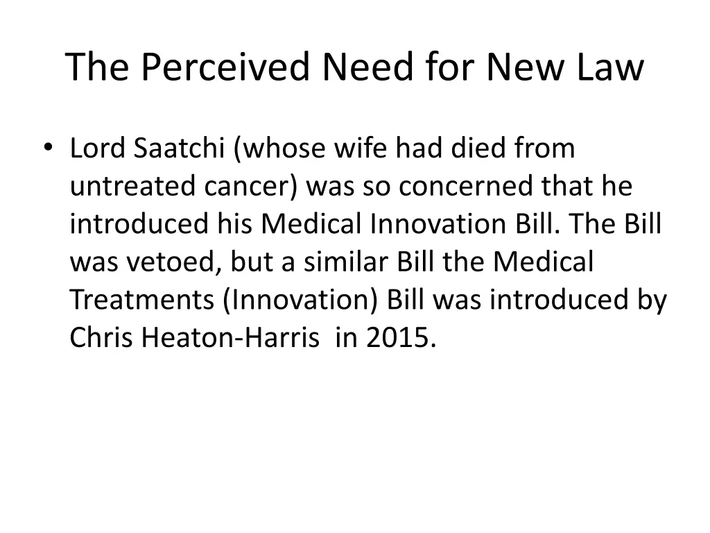 the perceived need for new law 1