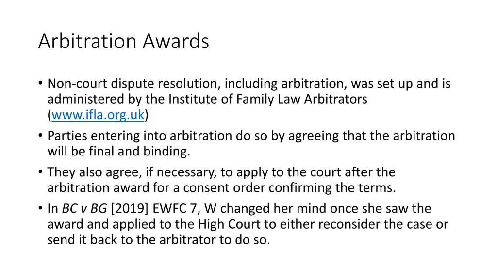 arbitration awards