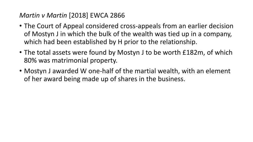 martin v martin 2018 ewca 2866 the court